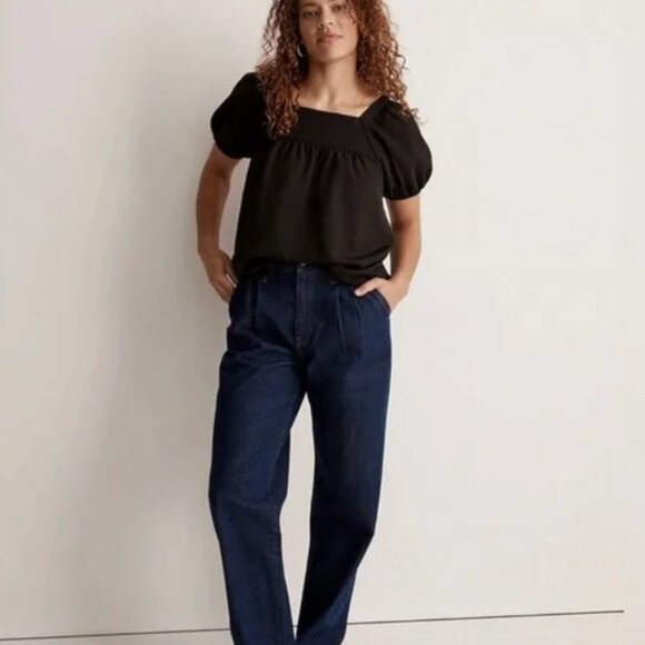 Madewell Black Square Neck Babydoll Top - Picture 5 of 5